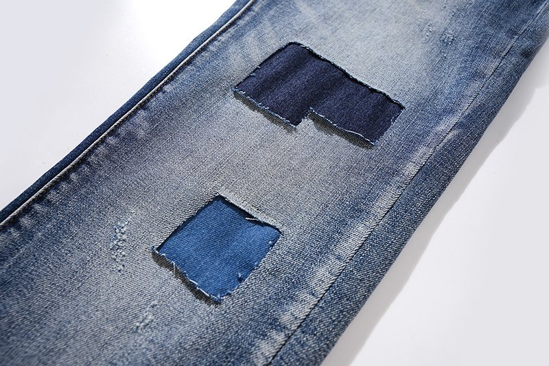 Purple Brand Patch Repair Washed Jeans - Blue ¡ª detail
