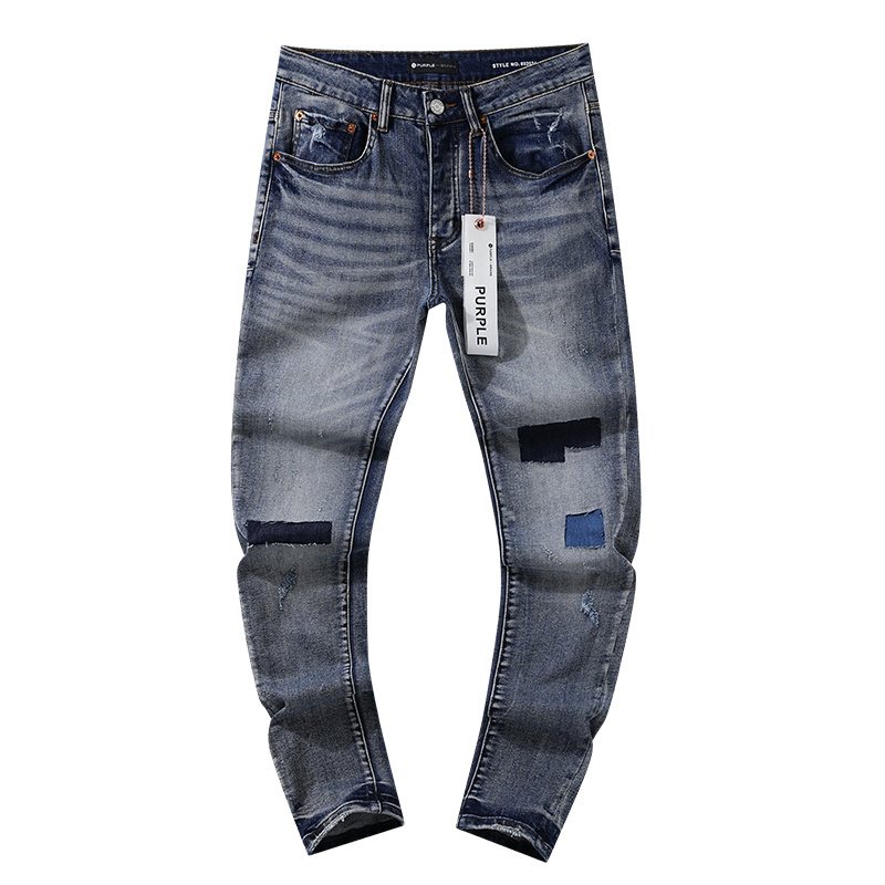 Purple Brand Patch Repair Washed Jeans - Blue ¡ª hero