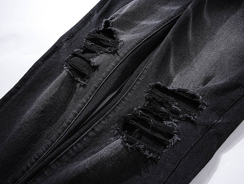 Purple Brand Distressed Black Washed Jeans ¡ª detail