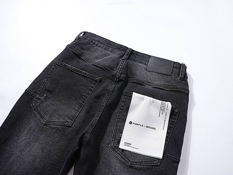 Purple Brand Distressed Black Washed Jeans ¡ª detail