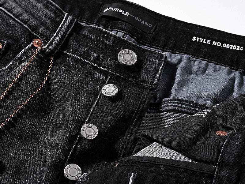 Purple Brand Black Distressed Jeans ¡ª detail