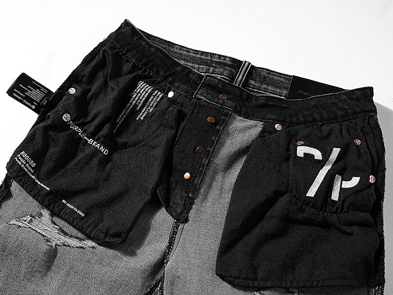 Purple Brand Black Distressed Jeans ¡ª detail