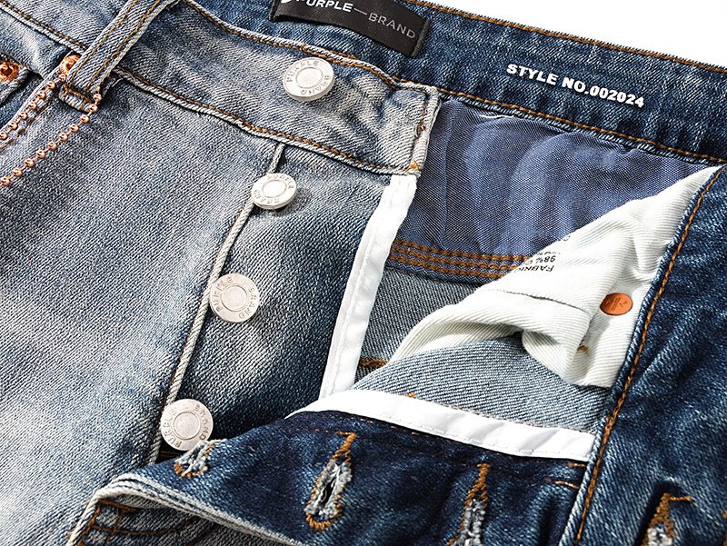 Purple Brand Distressed Paint Splatter Stacked Jeans ¡ª detail