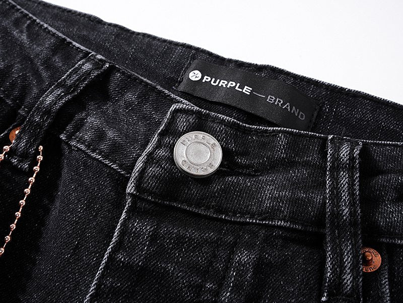 Purple Brand Black Paint-Splatter Distressed Jeans ¡ª detail