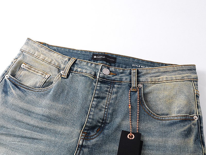 Purple Brand Light Blue Distressed Flared Jeans ¡ª detail