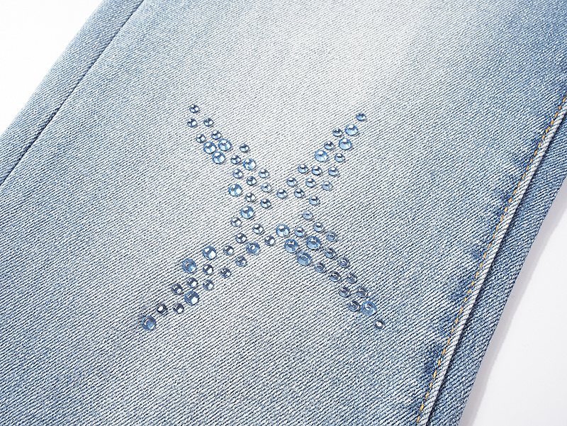 Purple Brand Star Embellished Light Blue Flared Jeans ¡ª detail