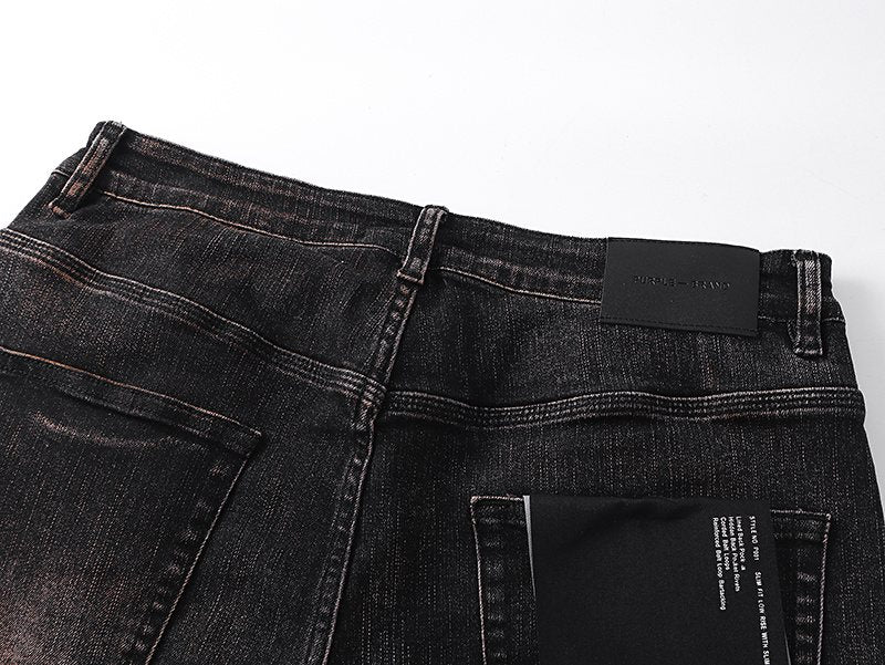 Purple Brand Black Distressed Skinny Jeans ¡ª detail