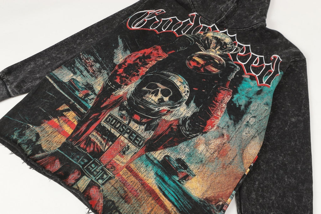 Godspeed Death Before Race Graphic Hoodie ¡ª detail