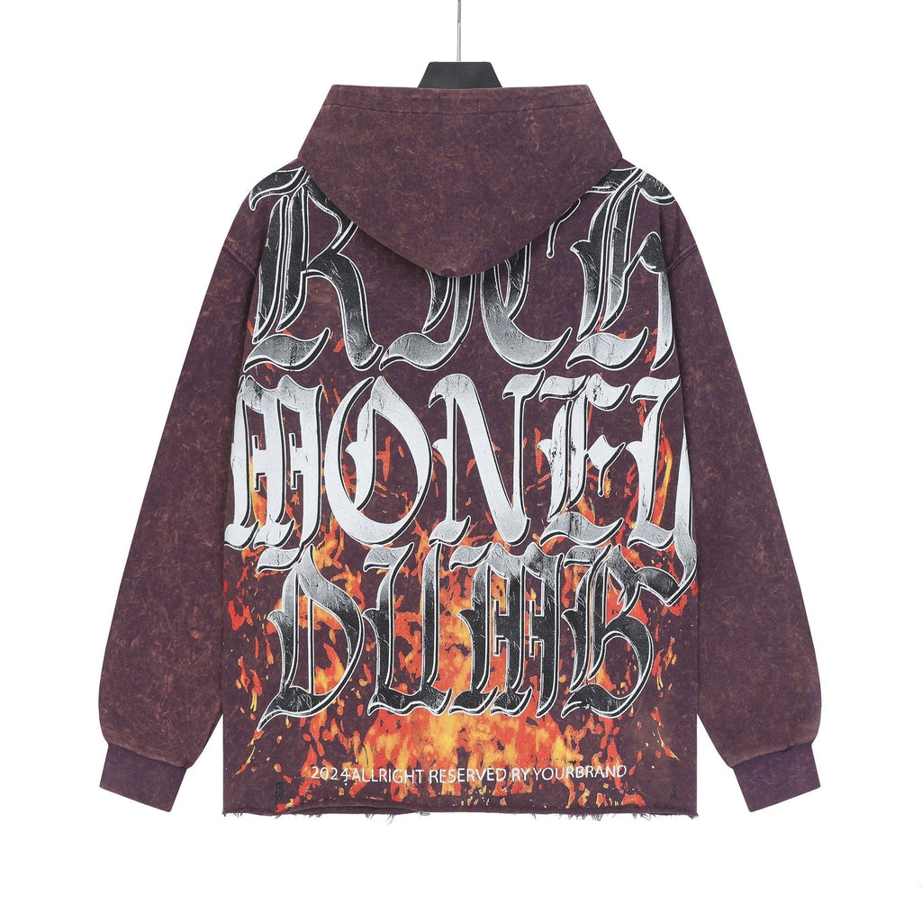 Godspeed Skull Graphic Acid Wash Hoodie ¡ª back