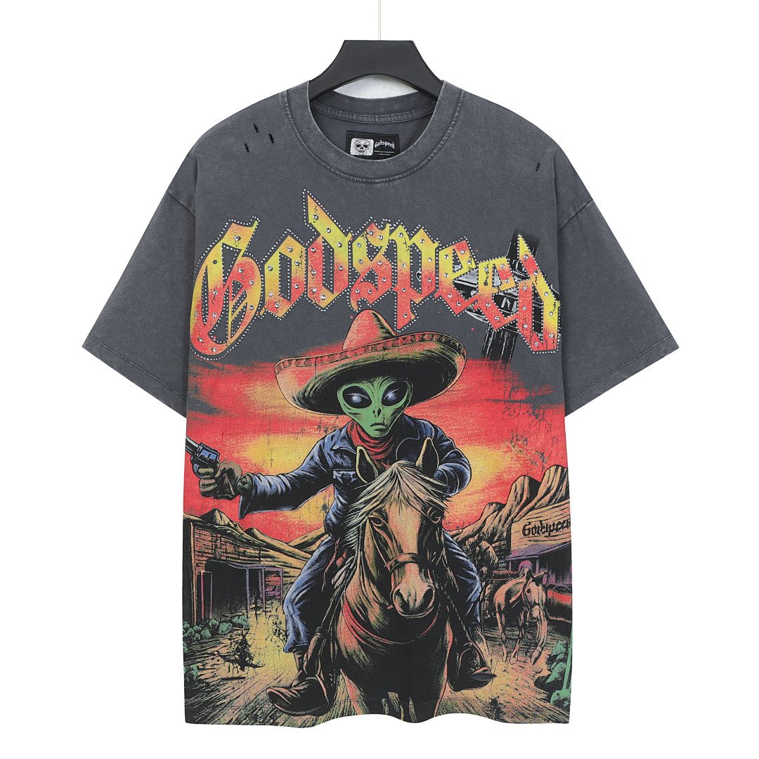 Godspeed Alien Cowboy Graphic T-Shirt ¡ª front