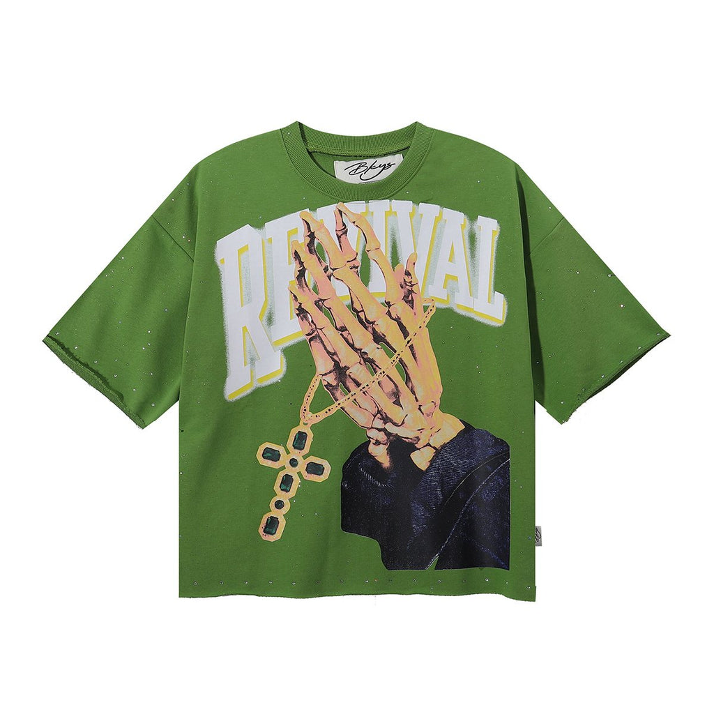 BKYS Revival Rhinestone Graphic Cropped T-Shirt ¡ª hero