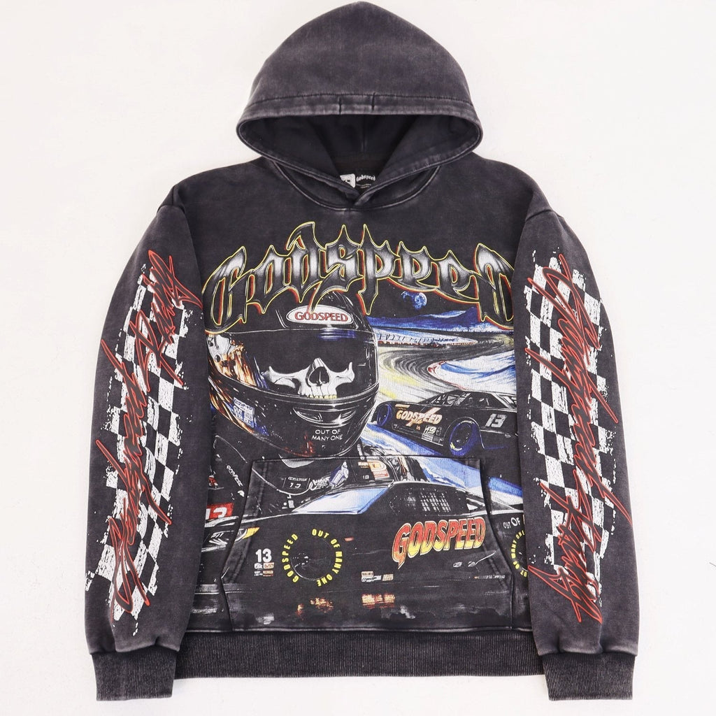 Godspeed Racing Graphic Washed Hoodie ¡ª front