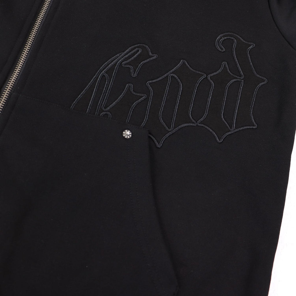 Godspeed Tonal Gothic Zip Hoodie ¡ª detail