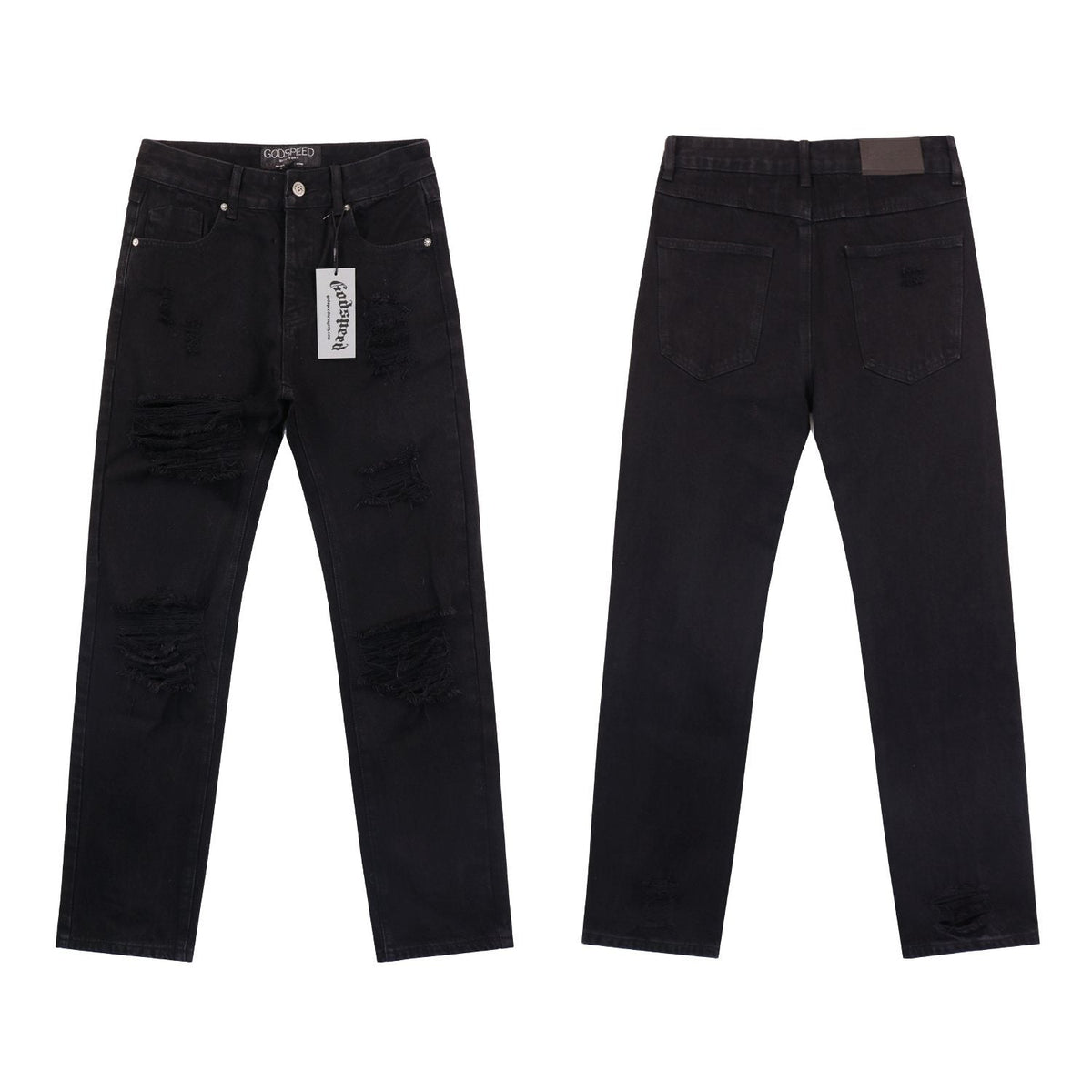 Godspeed Distressed Washed Denim Jeans ¡ª front