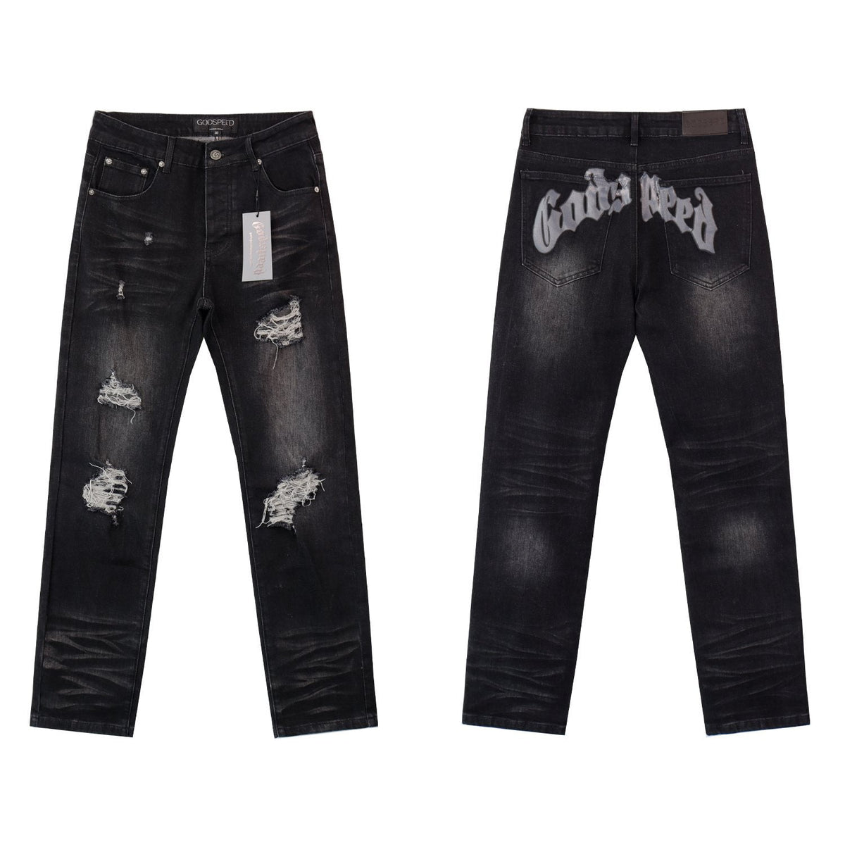 Godspeed Washed Distressed Jeans ¡ª front