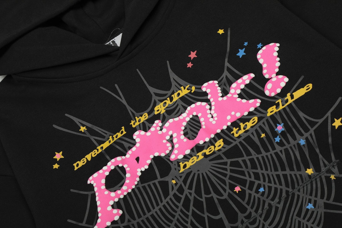 Sp5der Spiderweb Star Graphic Hoodie ¡ª detail