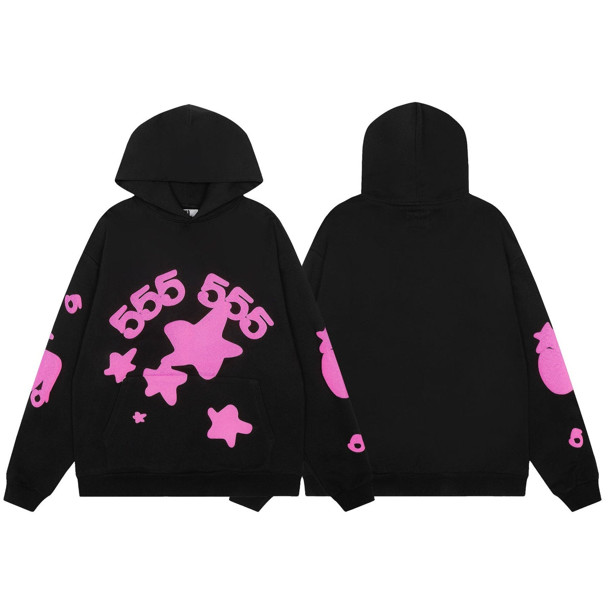 Sp5der Pink Star Graphic Matching Set - Black ¡ª front
