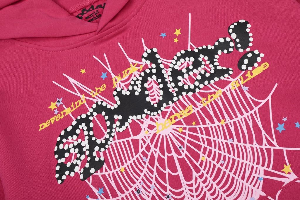 Sp5der Pink Spiderweb Graphic Matching Set ¡ª detail