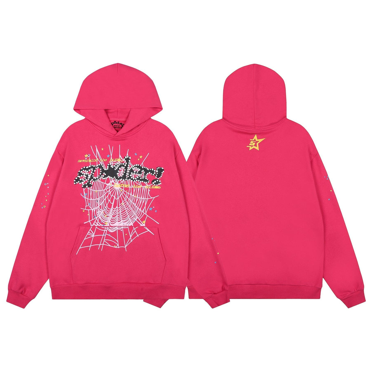 Sp5der Pink Spiderweb Graphic Matching Set ¡ª front