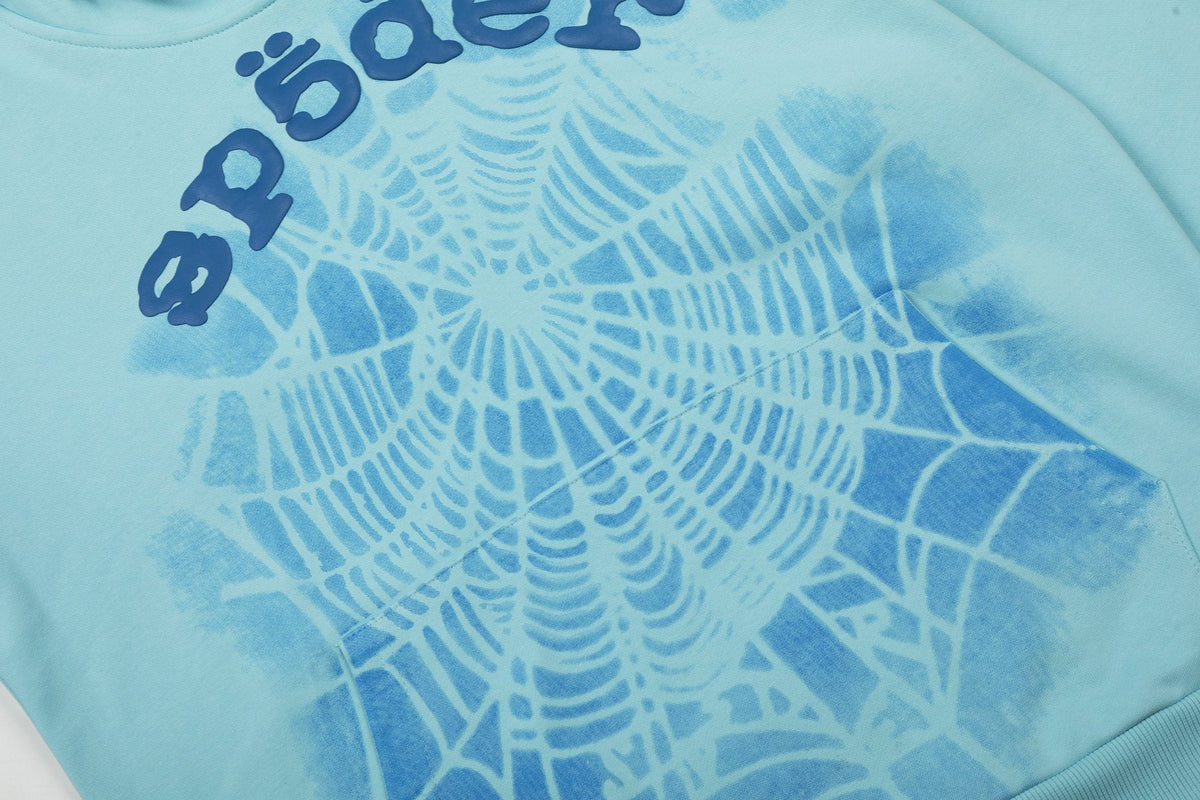Sp5der Light Blue Spiderweb Graphic Matching Set ¡ª detail
