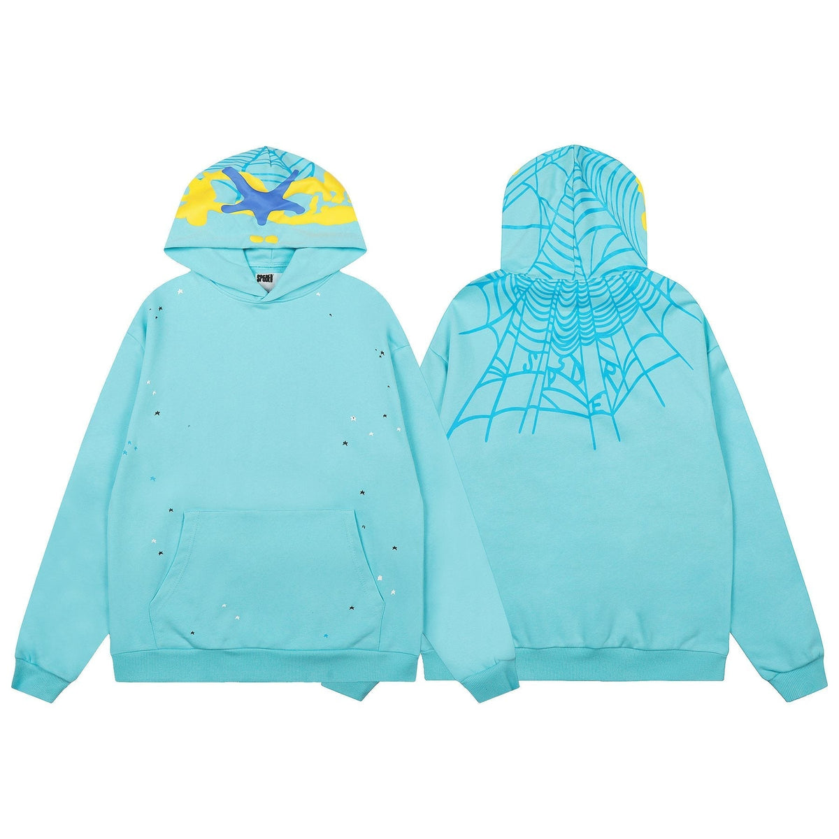 Sp5der Spiderweb Graphic Hoodie & Jogger Matching Set ¡ª front