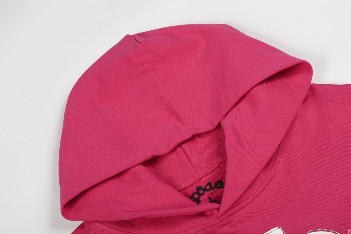 Sp5der Pink Spiderweb Graphic Hoodie ¡ª detail