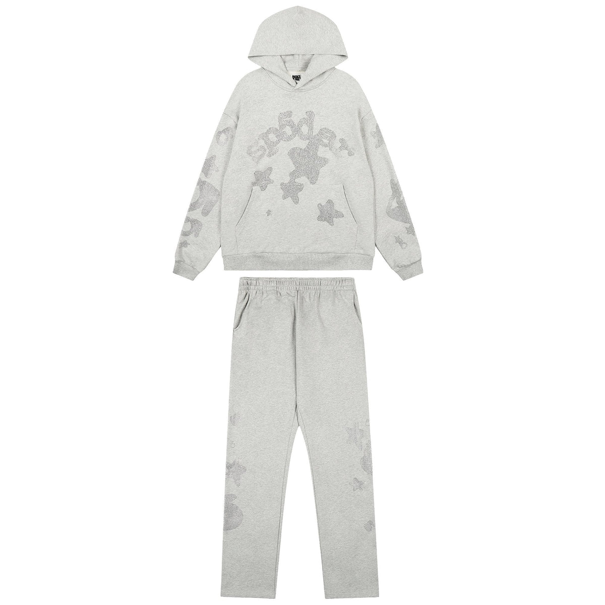 Sp5der Rhinestone Star Hoodie & Sweatpants Matching Set ¡ª hero