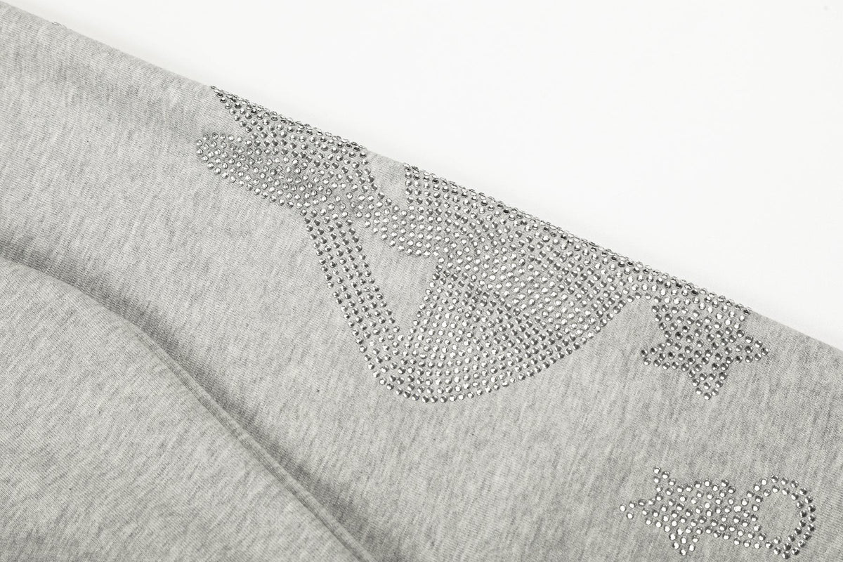 Sp5der Rhinestone Star Hoodie & Sweatpants Matching Set ¡ª detail