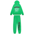 Sp5der Green Web Graphic Hoodie & Pants Matching Set ¡ª hero