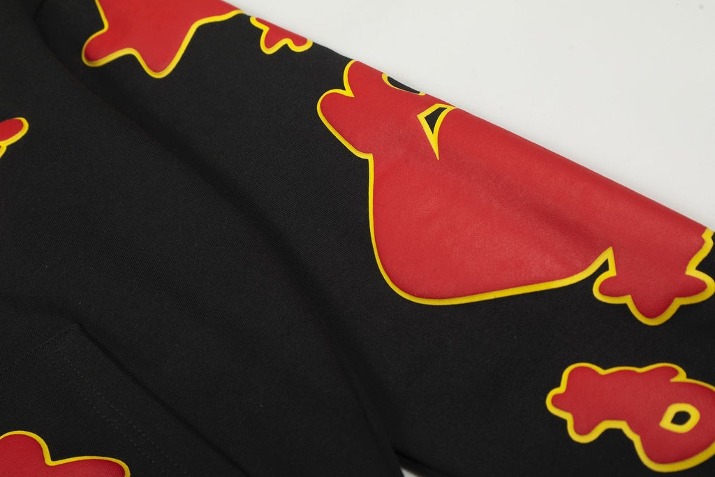 Sp5der Red & Yellow Graphic Hoodie ¡ª detail