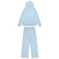 Sp5der Light Blue Tonal Graphic Zip Hoodie & Sweatpants Set ¡ª hero