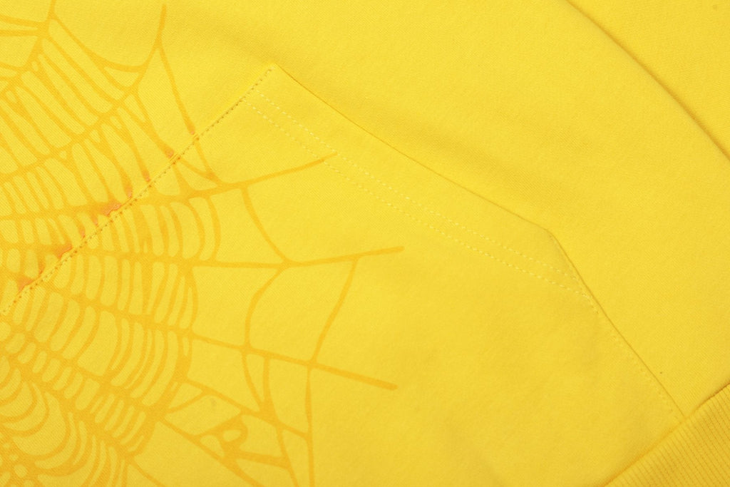 Sp5der Yellow Graphic Hoodie & Sweatpants Matching Set ¡ª detail