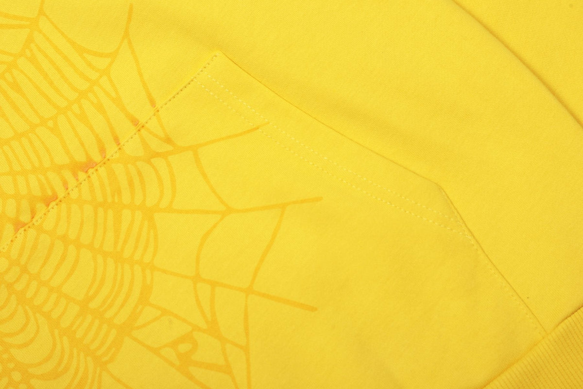 Sp5der Yellow Graphic Hoodie & Sweatpants Matching Set ¡ª detail
