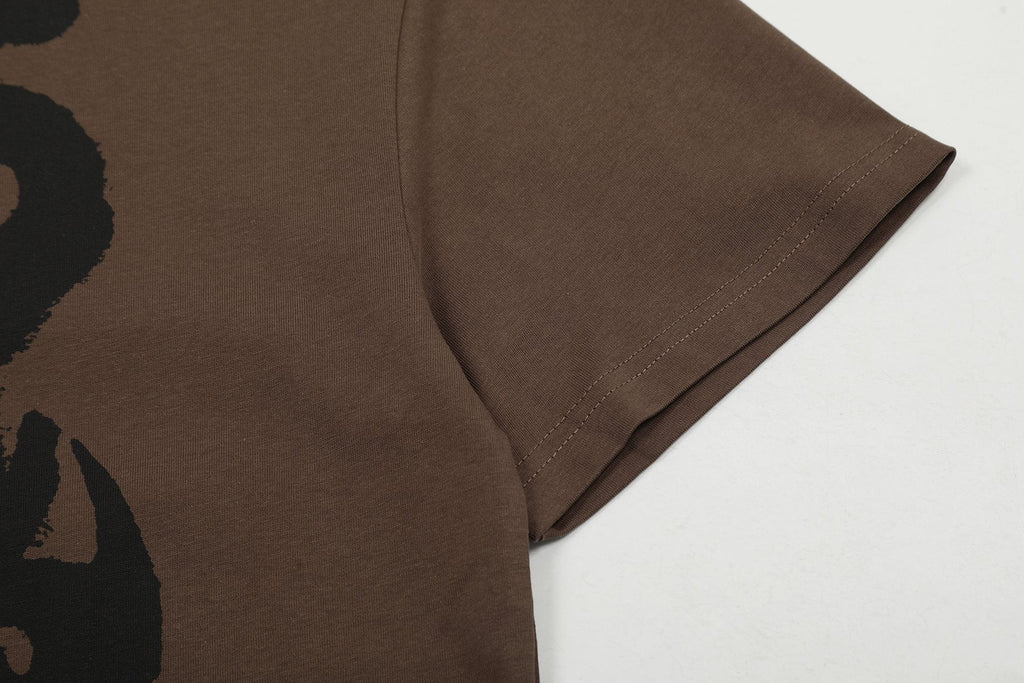 Sp5der Brown Graphic T-Shirt ¡ª detail