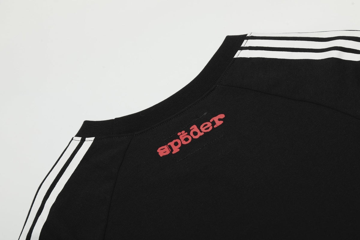 Sp5der Striped Raglan Graphic T-Shirt ¡ª detail