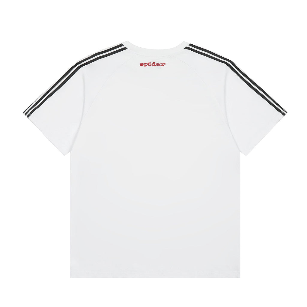 Sp5der Striped Raglan Graphic T-Shirt ¡ª back