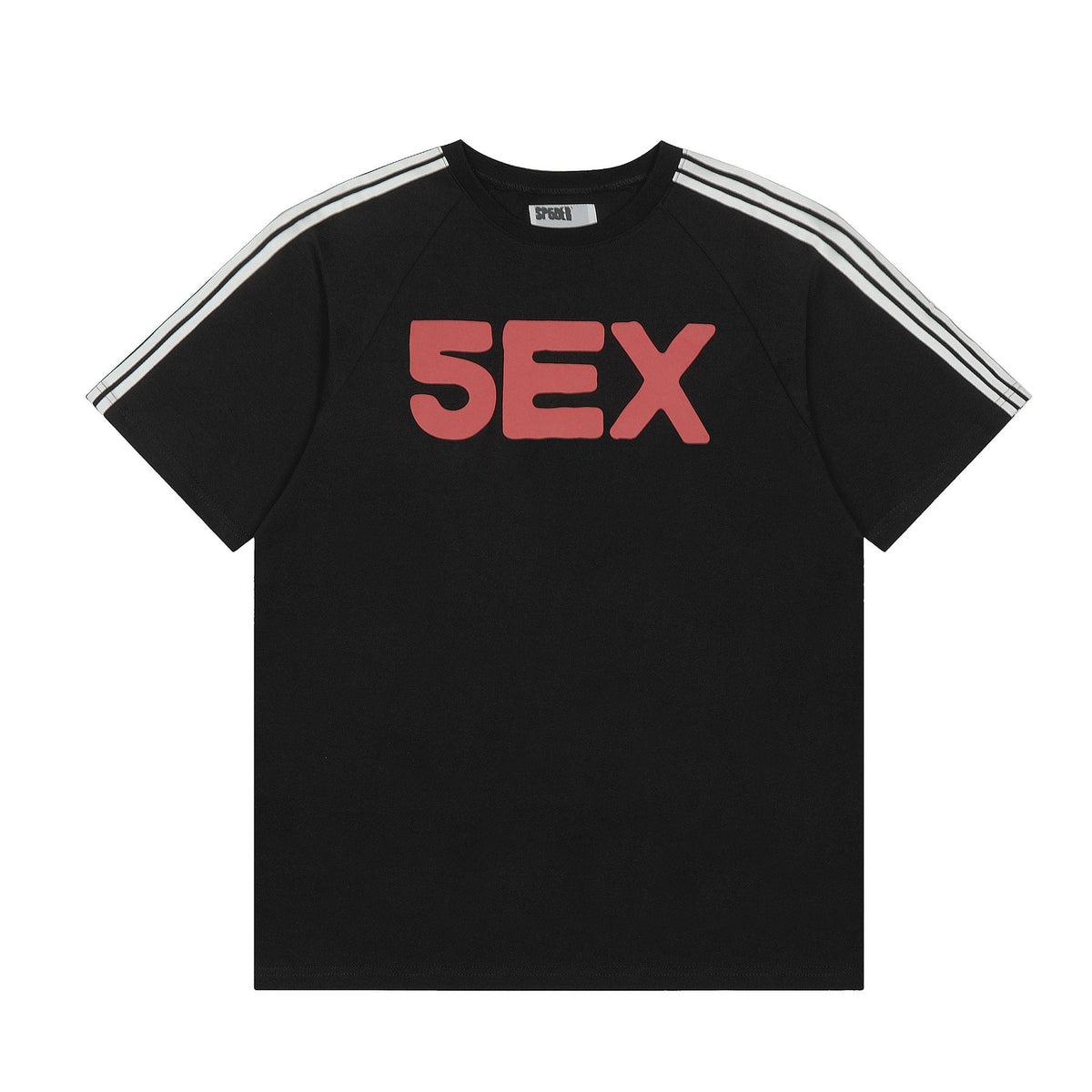 Sp5der Striped Raglan Graphic T-Shirt ¡ª front