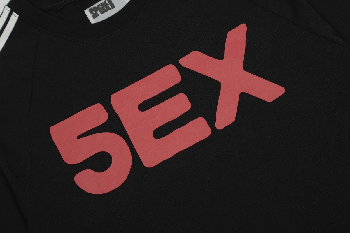 Sp5der Striped Raglan Graphic T-Shirt ¡ª detail
