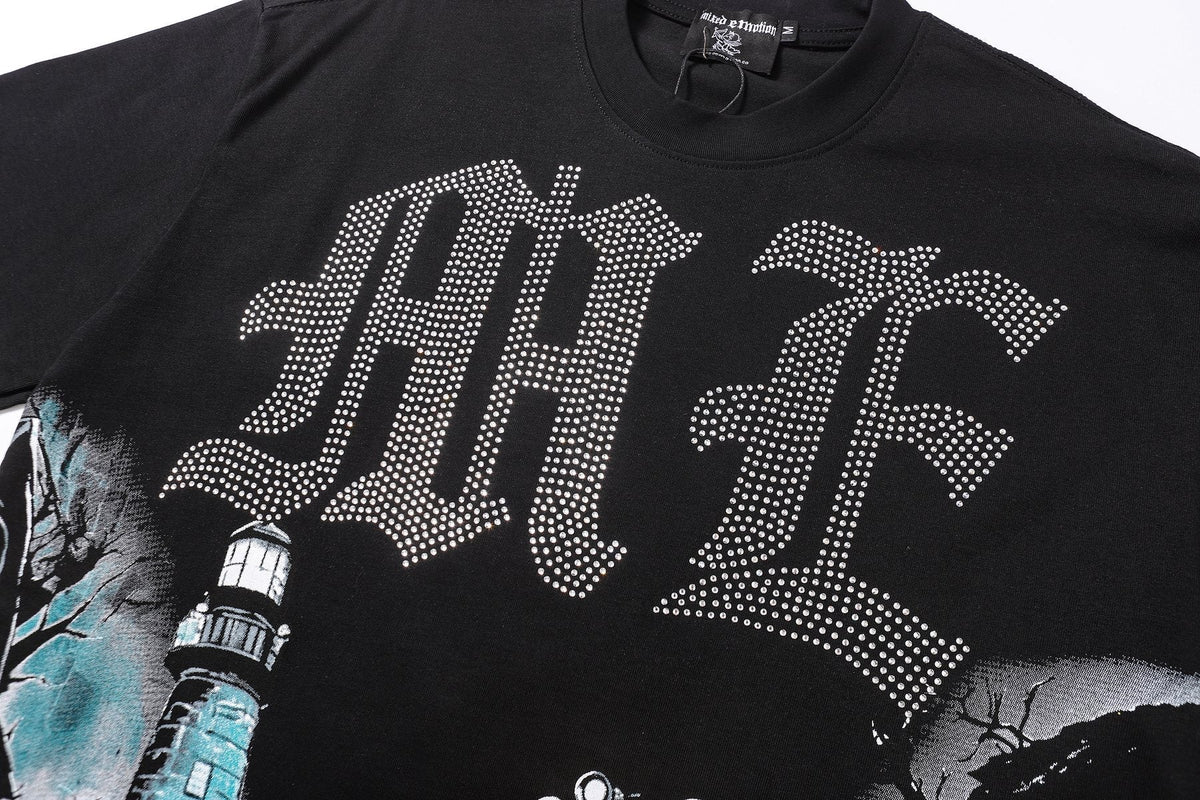 MIXED EMOTION Rhinestone-Style Graphic T-Shirt ¡ª detail