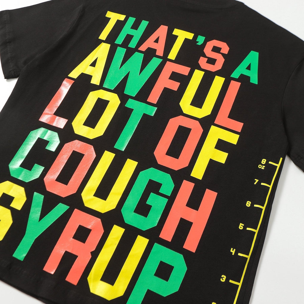 THAT'S A AWFUL LOT OF COUGH SYRUP Bottle Graphic T-Shirt ¡ª detail