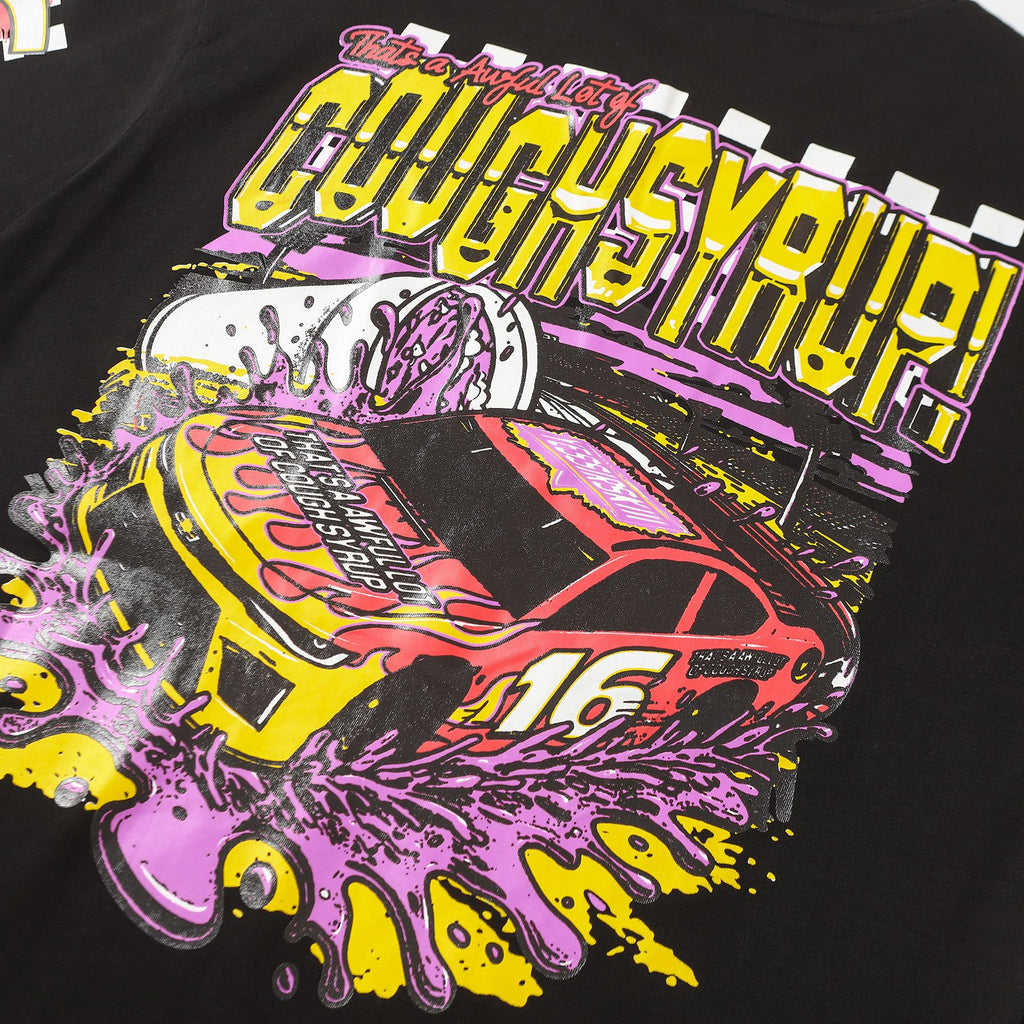 THAT'S A AWFUL LOT OF COUGH SYRUP Racing Graphic Short-Sleeve T-Shirt ¡ª detail