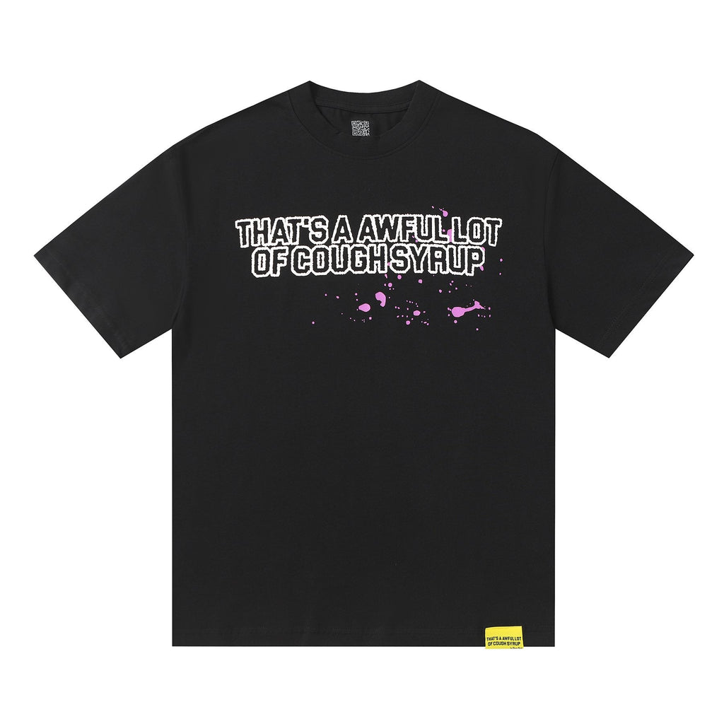 THAT'S A AWFUL LOT OF COUGH SYRUP Pink Splatter Heart Graphic T-Shirt ¡ª hero