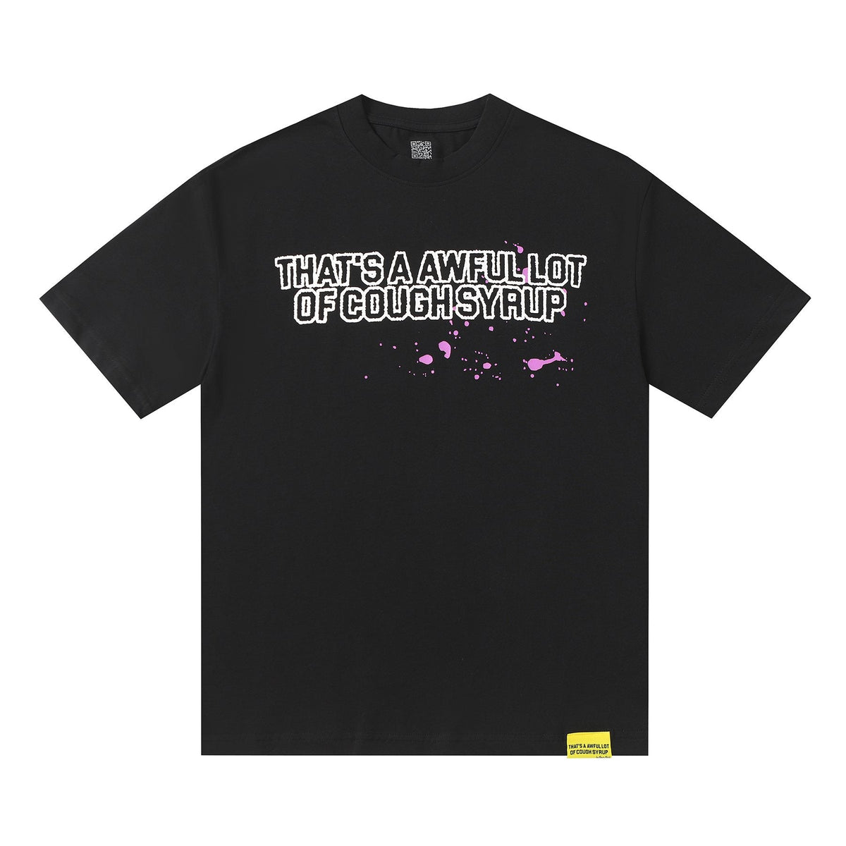 THAT'S A AWFUL LOT OF COUGH SYRUP Pink Splatter Heart Graphic T-Shirt ¡ª hero