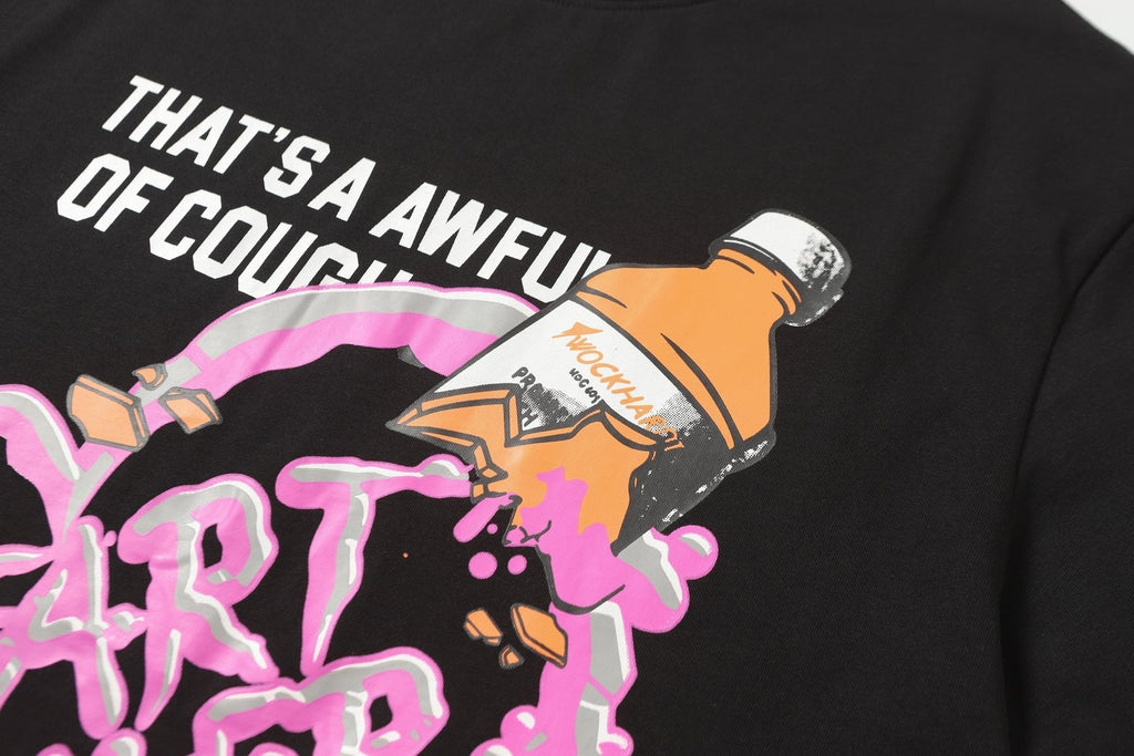 THAT'S A AWFUL LOT OF COUGH SYRUP Front & Back Graphic Short-Sleeve T-Shirt ¡ª detail
