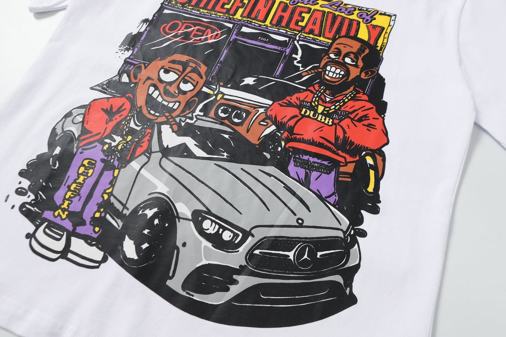 THAT'S A AWFUL LOT OF COUGH SYRUP Cartoon Car Short-Sleeve T-Shirt ¡ª detail