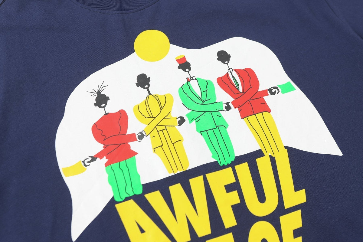 THAT'S A AWFUL LOT OF COUGH SYRUP Navy Graphic Short-Sleeve T-Shirt ¡ª detail