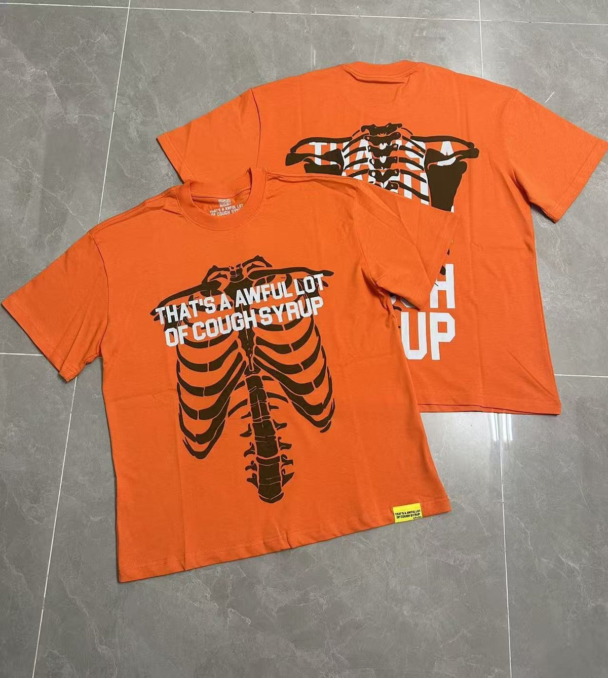 THAT'S A AWFUL LOT OF COUGH SYRUP Ribcage Graphic T-Shirt ¡ª front