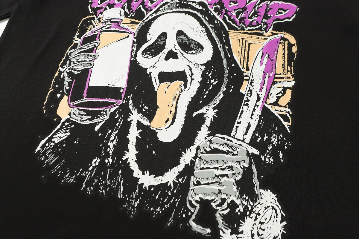 THAT'S A AWFUL LOT OF COUGH SYRUP Black Front & Back Graphic T-Shirt ¡ª detail