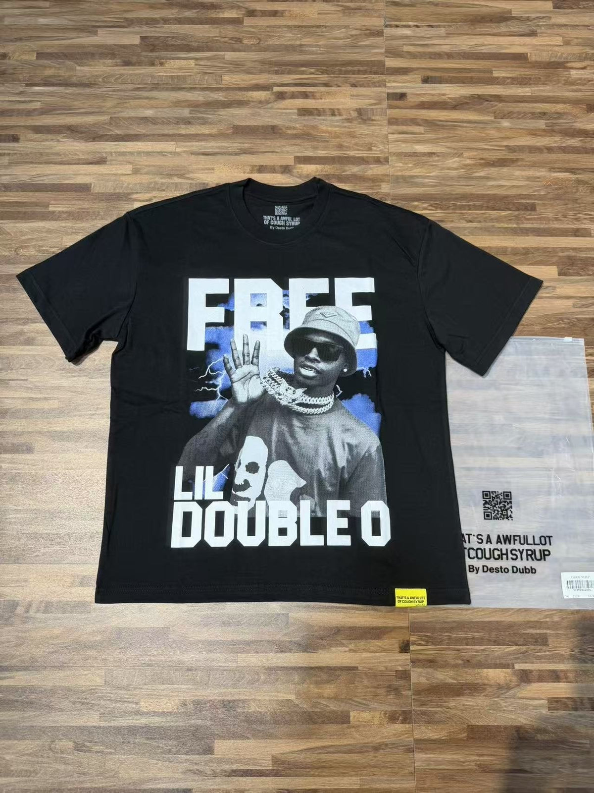 THAT'S A AWFUL LOT OF COUGH SYRUP White & Blue Graphic T-Shirt ¡ª context