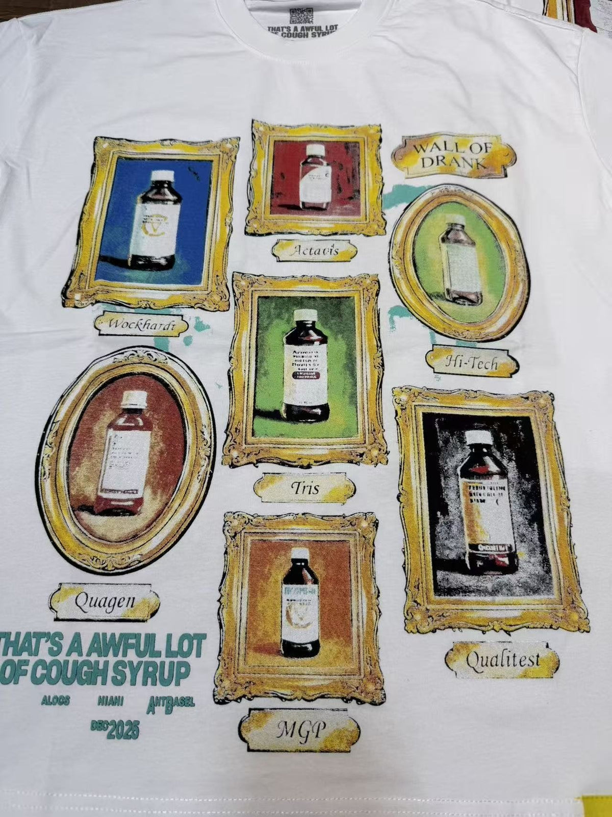 THAT'S A AWFUL LOT OF COUGH SYRUP Bottle Graphic T-Shirt ¡ª detail